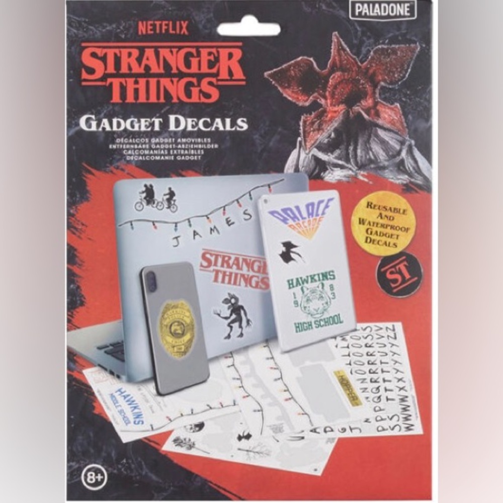 NIP NETFLIX STRANGER THINGS Gadget Waterproof 134 Removable Decals PALADONE